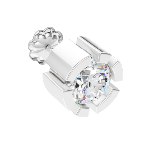 Edge Collection Stud 2 Carat Round - Silver