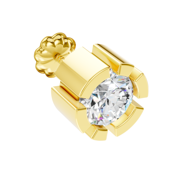 Edge Collection Stud 1.5 Carat Round - Silver