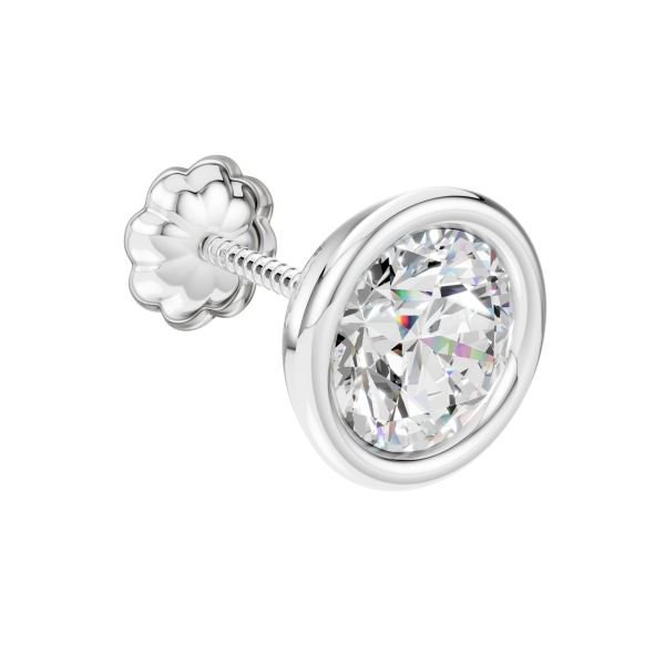 Crown Collection Stud 2 Carat Round - Silver