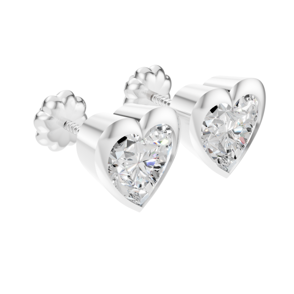 Timeless Sparkle Earrings 1 Carat Heart - Silver