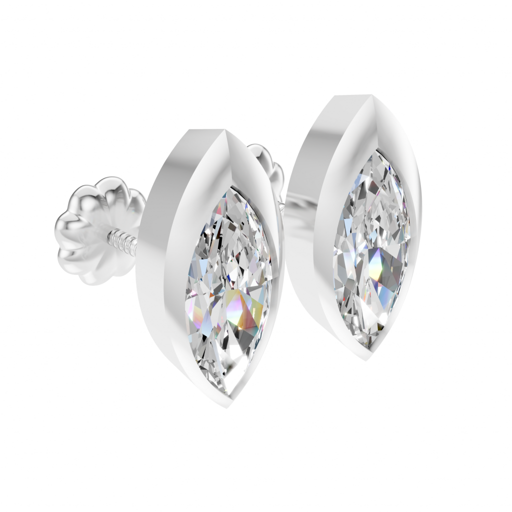 Timeless Sparkle Earrings 2 Carat Marquise - Silver