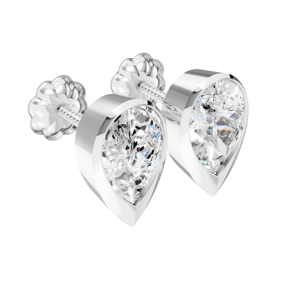 Timeless Sparkle Earrings 2 Carat Pear - Silver