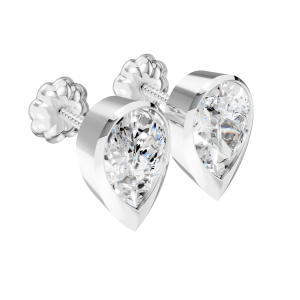 Timeless Sparkle Earrings 2 Carat Pear - Silver