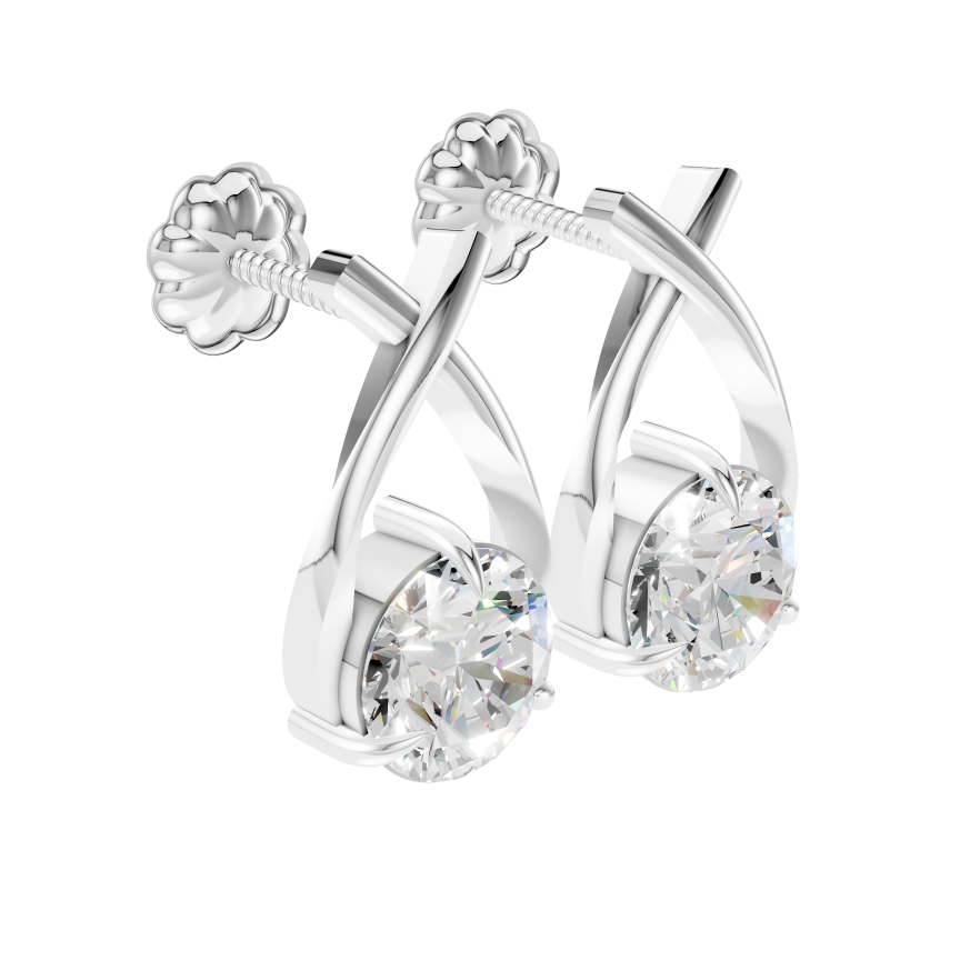Luxeline Earrings 2 Carat Round