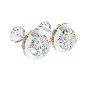 Glimmer Elite Earrings 1 Carat Round - Silver