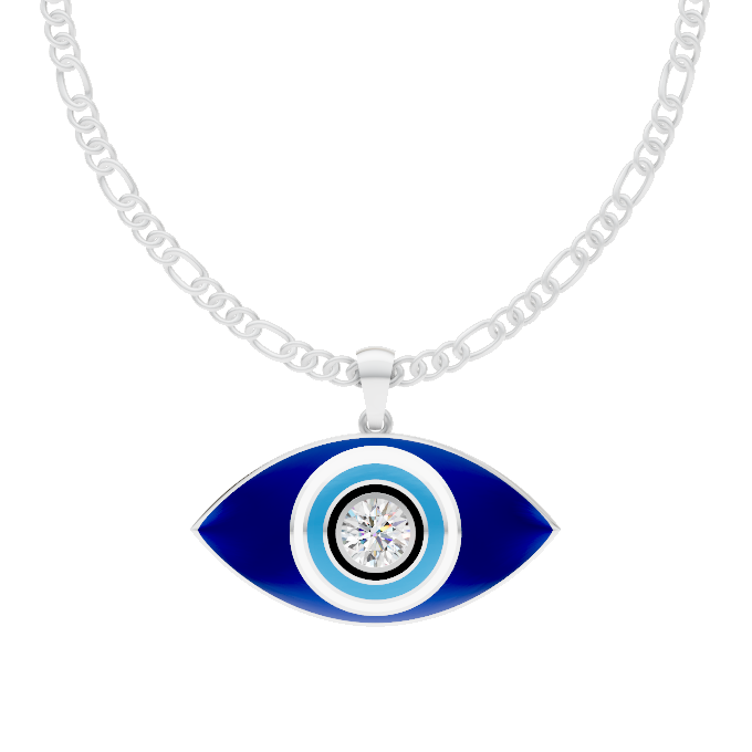 Aegis Eye Pendant 1 Carat Round - Silver