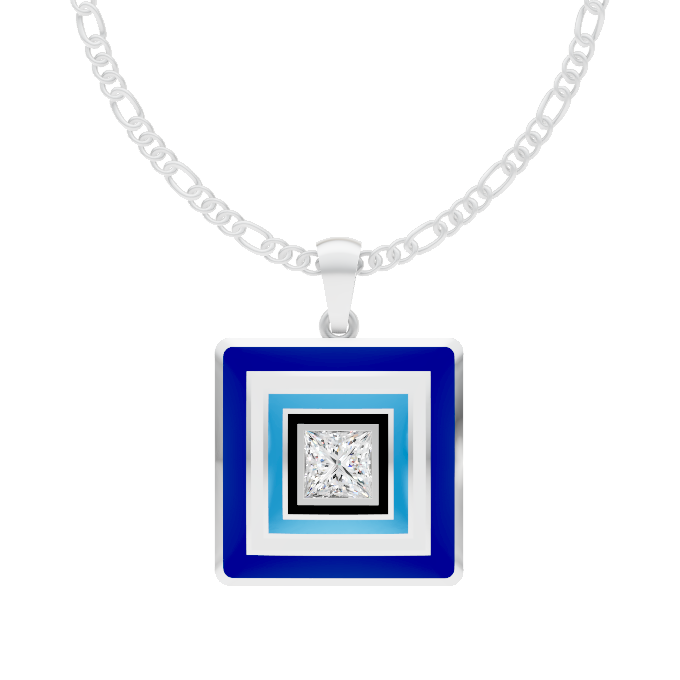 Eviluxe Pendant 1 Carat Princess - Silver