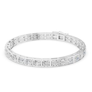 Sunlit Grace Tennis Bracelet Round - Silver