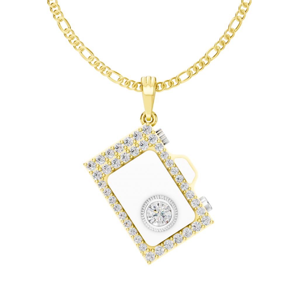 Diamond lens Pendant Round