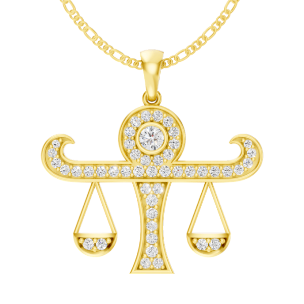 Scale of Justice Pendant Round