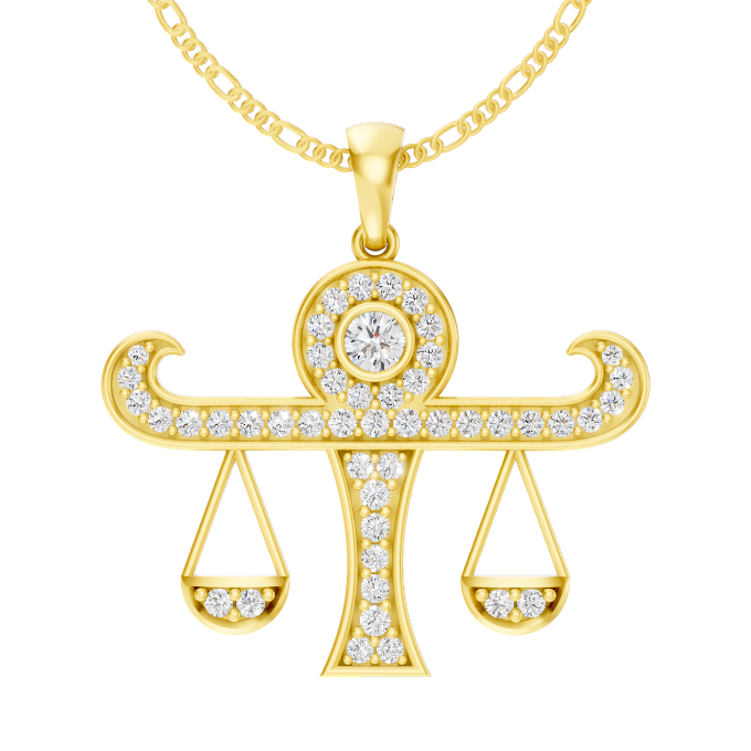 Scale of Justice Pendant Round