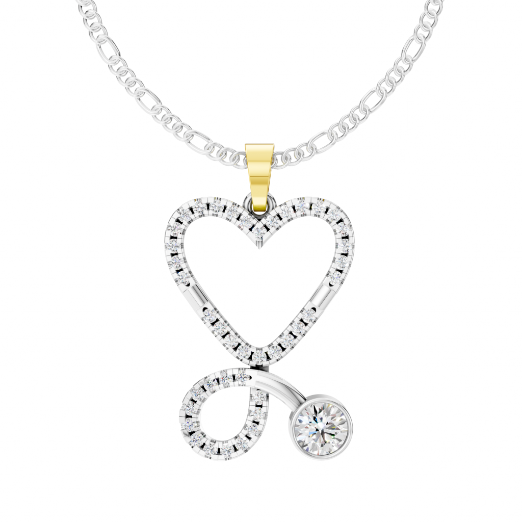 Healing Heart Pendant Round - Silver