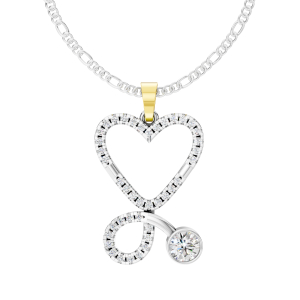 Healing Heart Pendant Round - Silver