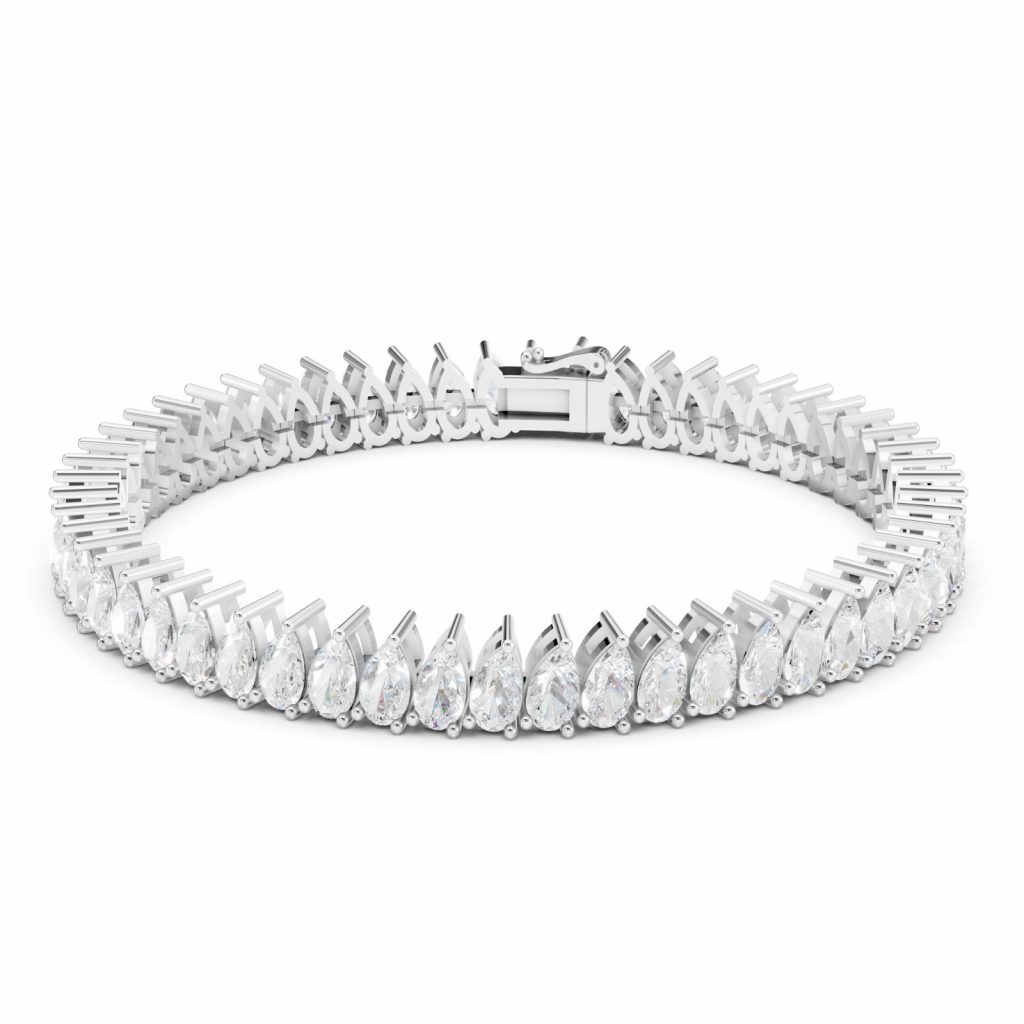 Blush Brilliance Tennis Bracelet Pear - Silver