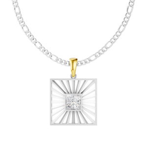 Solar Flare Pendant 1 Carat Princess - Silver