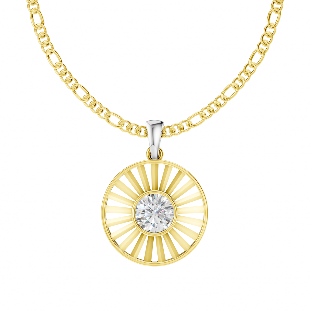 Solar Flare Pendant 1 Carat Round
