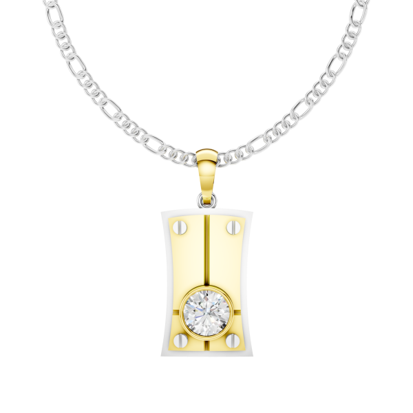 Axis Jewel Pendant 1 Carat Round - Silver