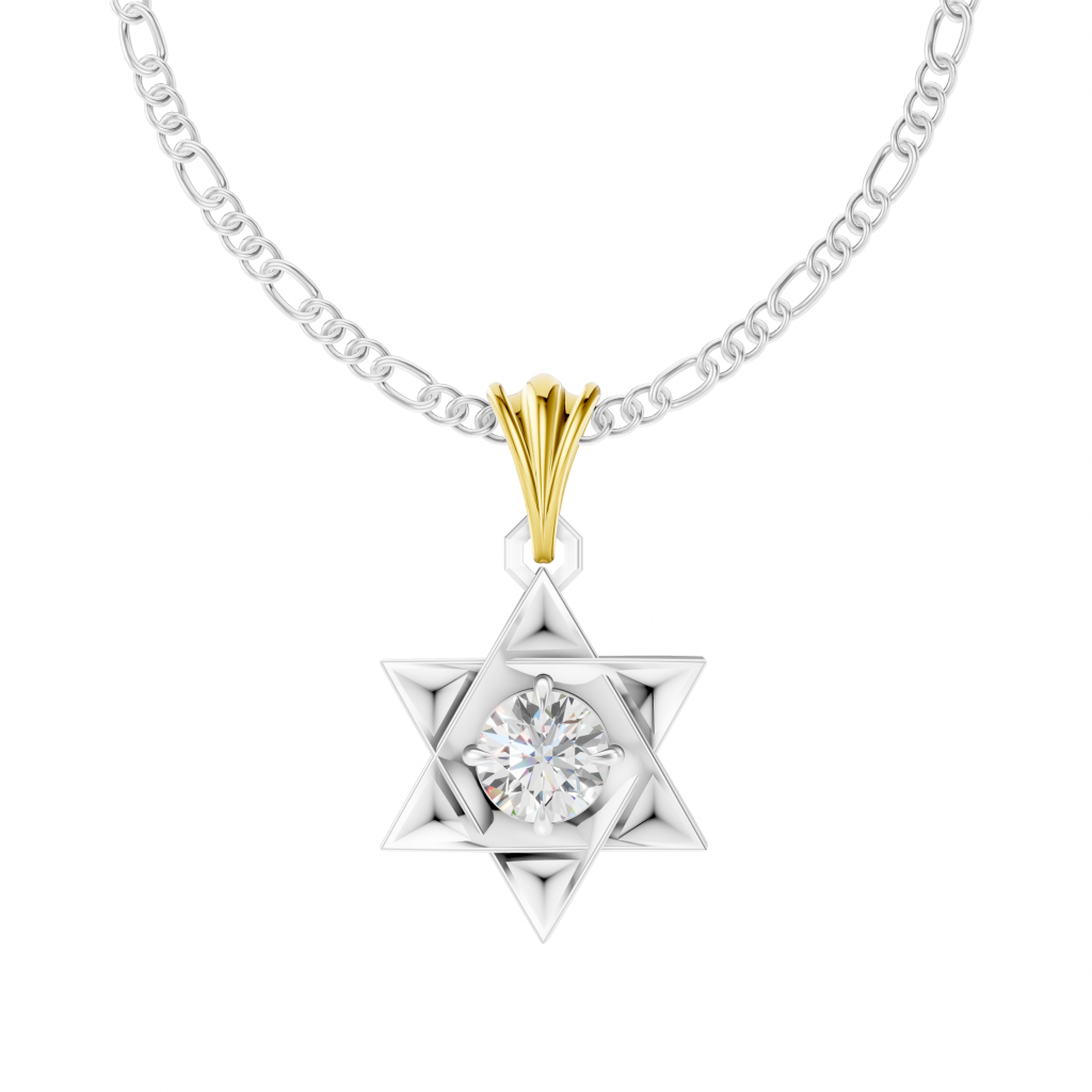 Aurum Star Pendant 1 Carat Round - Silver