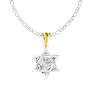 Aurum Star Pendant 1 Carat Round - Silver