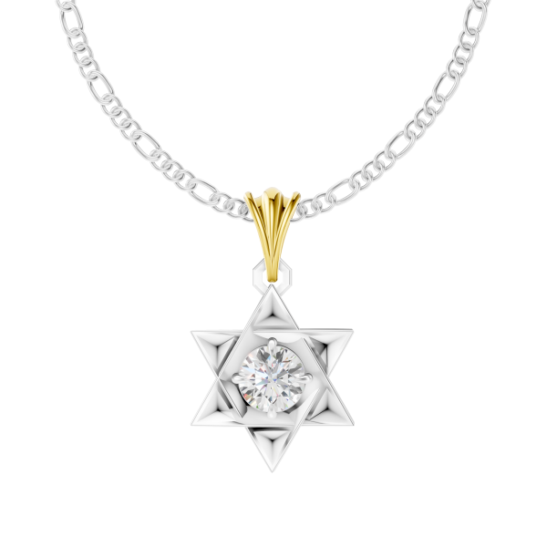 Aurum Star Pendant 1 Carat Round - Silver