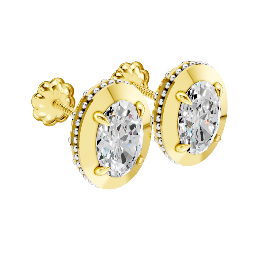 Glimmer Elite Earrings 1 Carat Oval - Silver