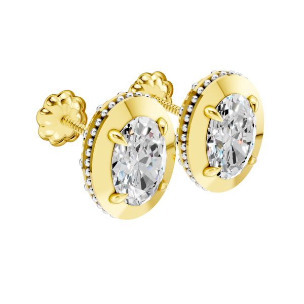 Glimmer Elite Earrings 2 Carat Oval - Silver