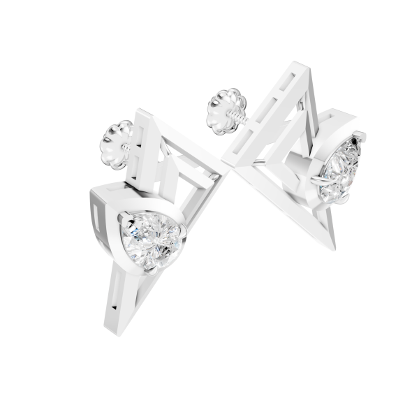 Crystelle Earrings 1 Carat Pear - Silver