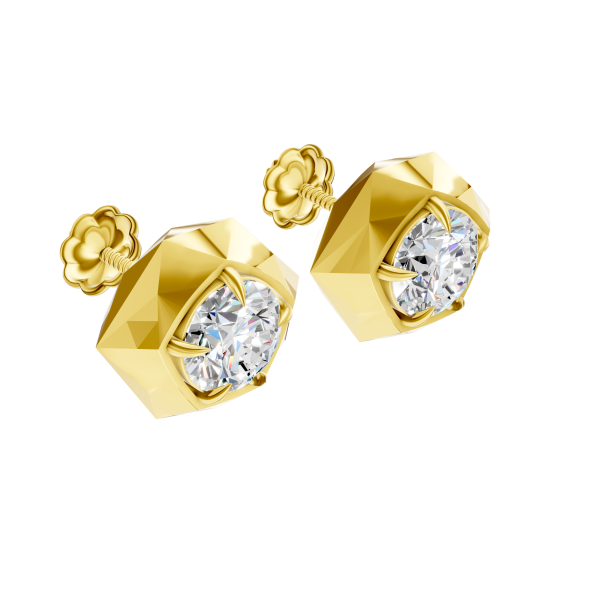 Majestic Crown Earrings 1.5 Carat Round