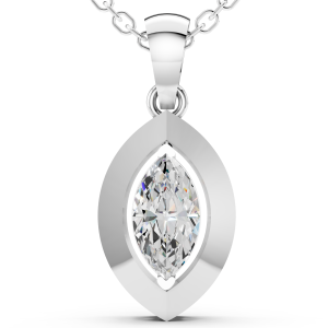 Dazzle Berry Pendant 1 Carat Marquise - Silver