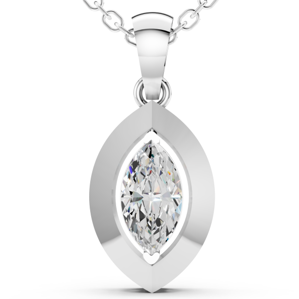 Dazzle Berry Pendant 1 Carat Marquise - Silver