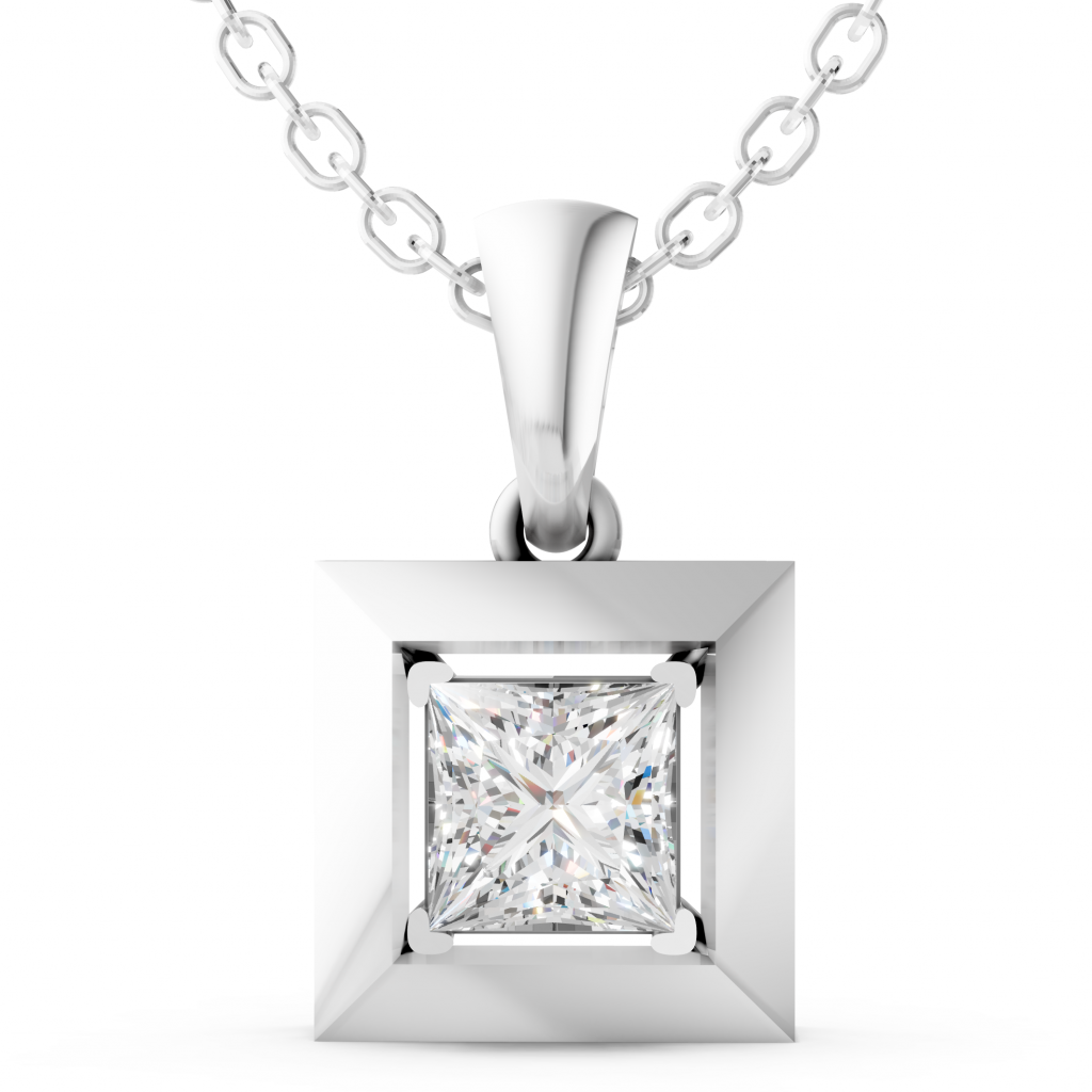 Dazzle Berry Pendant 1 Carat Princess - Silver