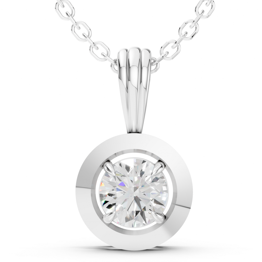 Dazzle Berry Pendant 1 Carat Round - Silver