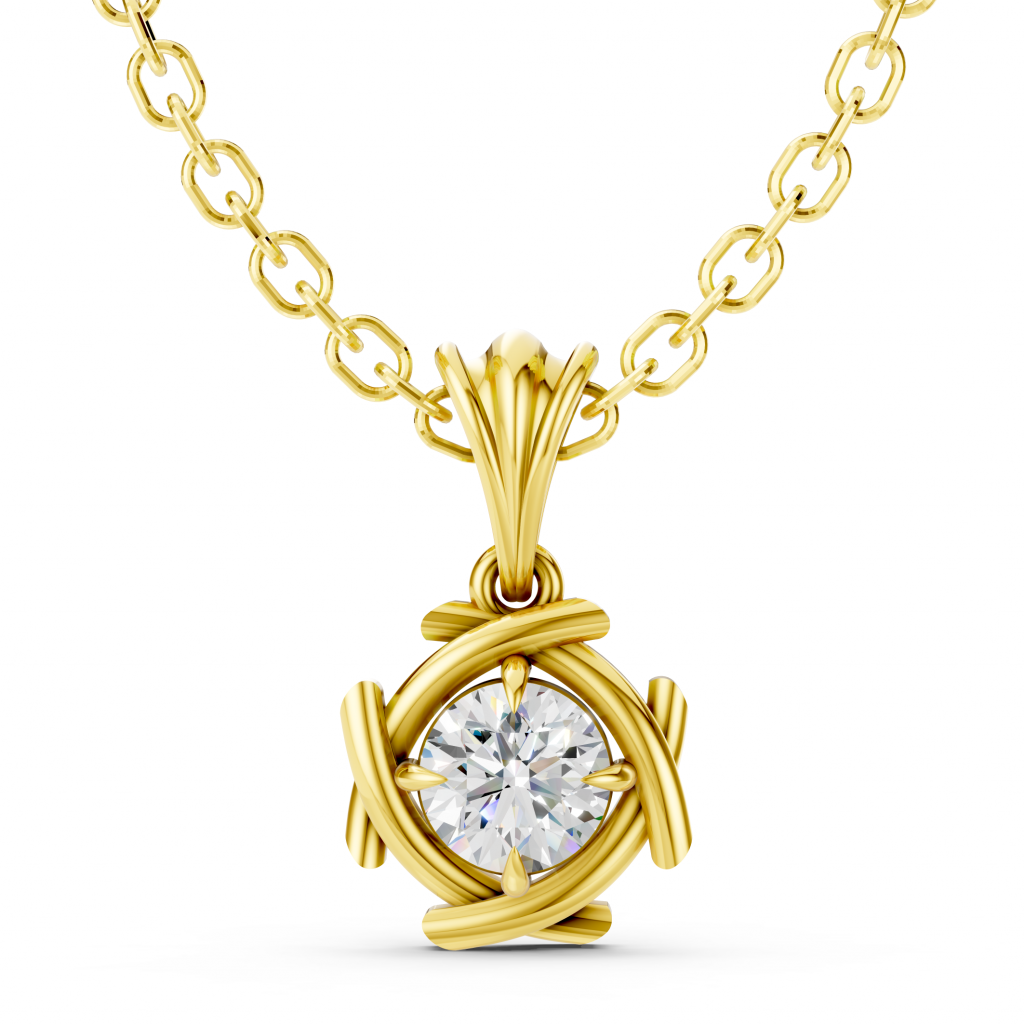 Stellar Arc Pendant 1 Carat Round