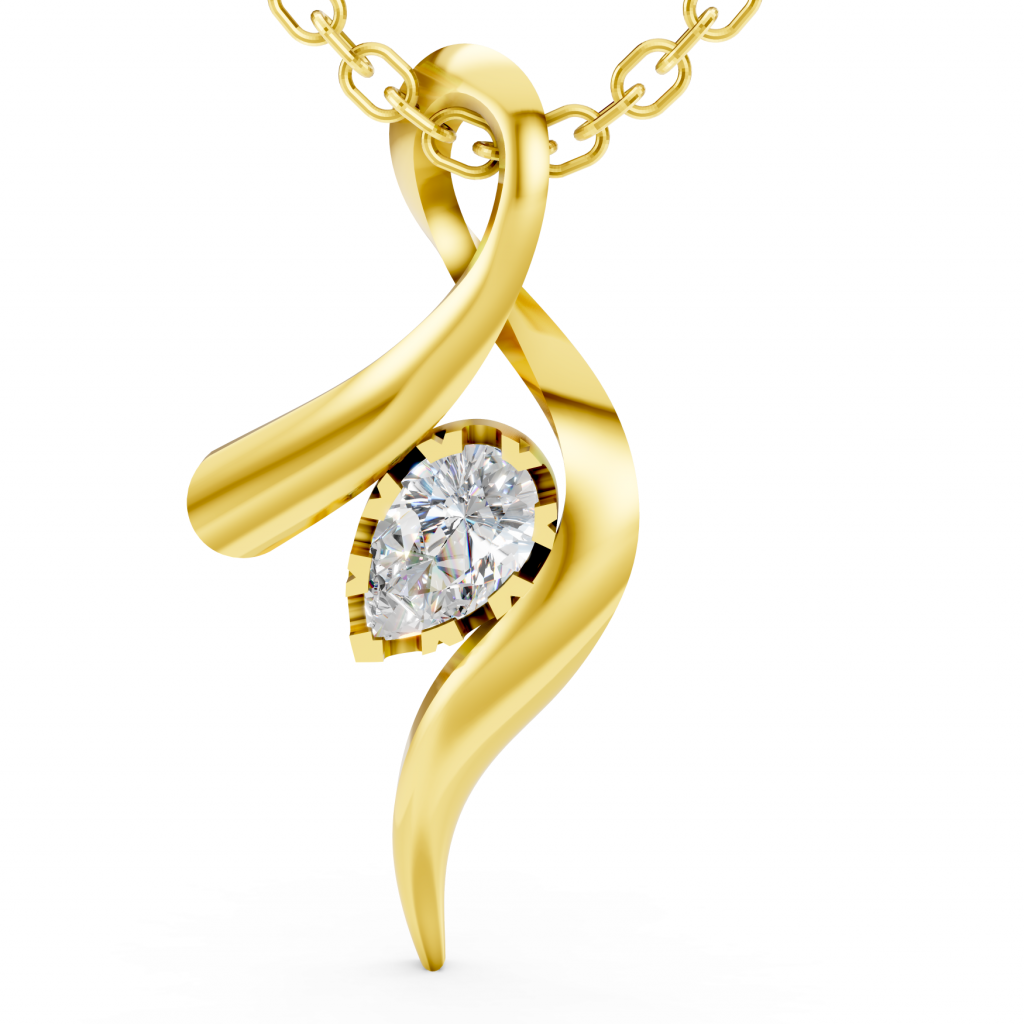 Twisted Love Pendant 1 Carat Pear