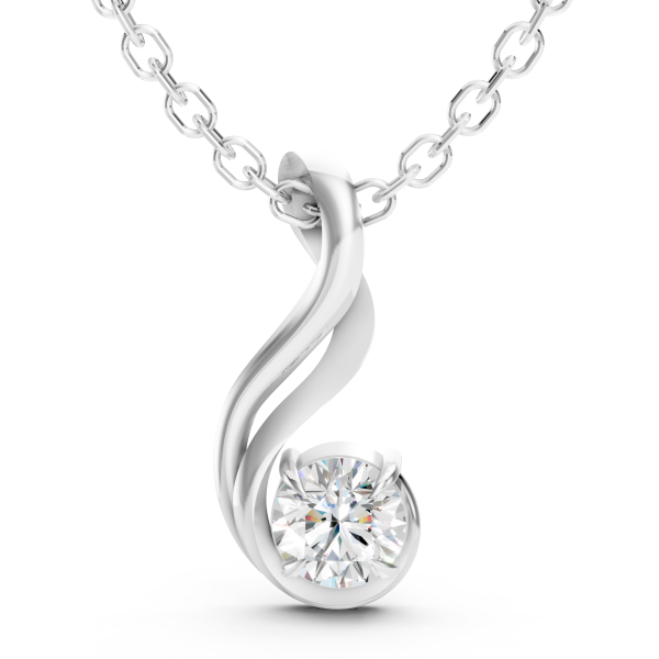 Orena Pendant 1 Carat Round - Silver