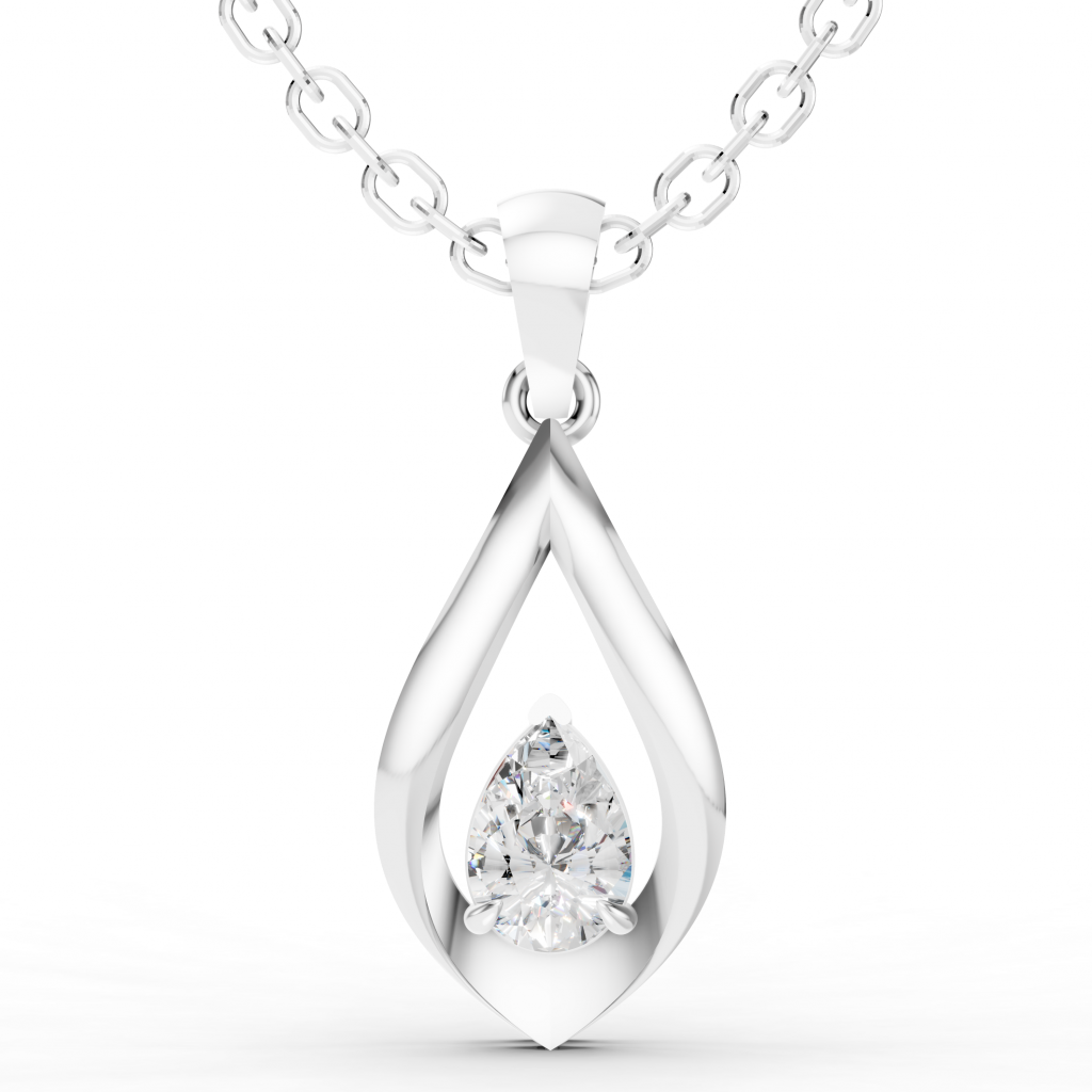 Secret Sparkle Pendant 1 Carat Pear - Silver