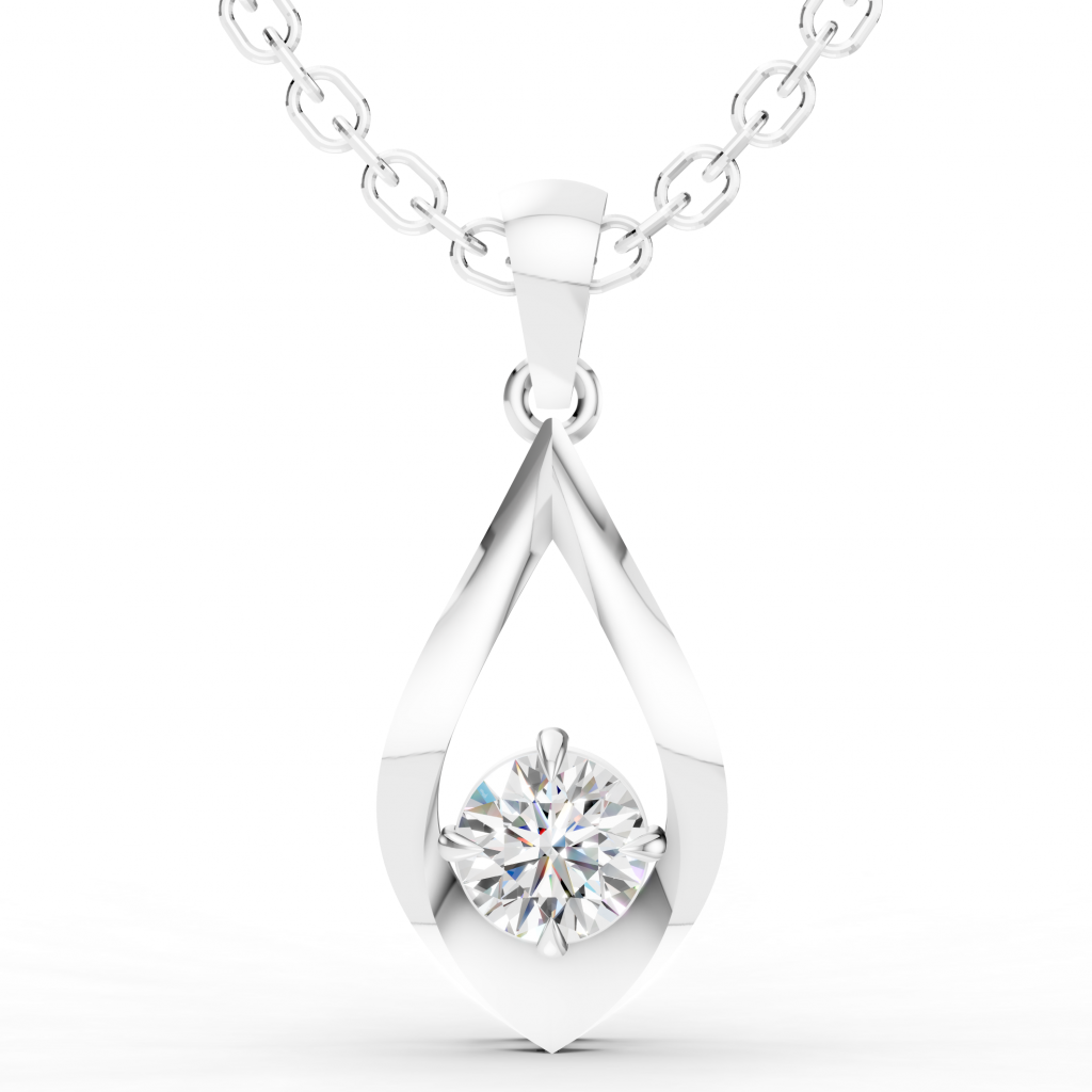 Secret Sparkle Pendant 1 Carat Round - Silver