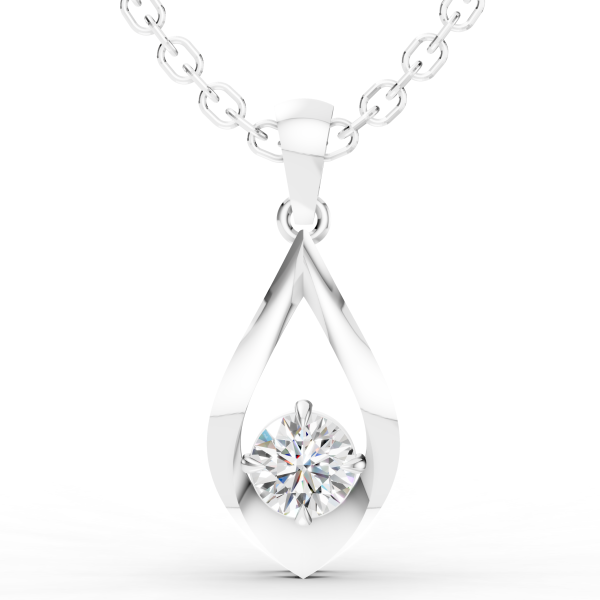 Secret Sparkle Pendant 1 Carat Round - Silver
