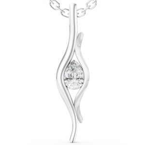 Amora Charm Pendant 1 Carat Pear - Silver