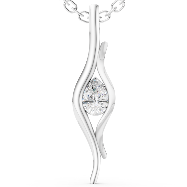Amora Charm Pendant 1 Carat Pear - Silver