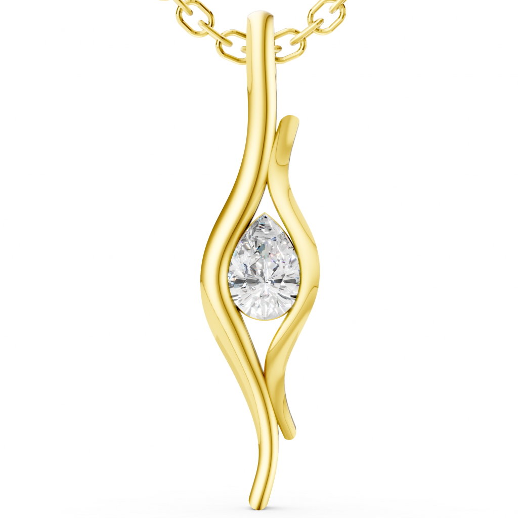 Amora Charm Pendant 1 Carat Pear