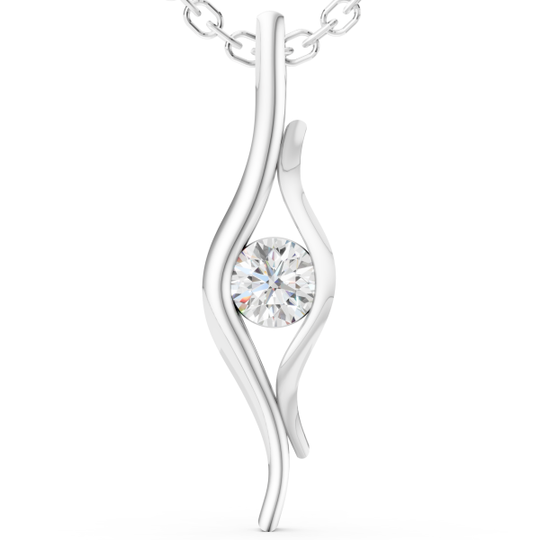 Amora Charm Pendant 1 Carat Round - Silver