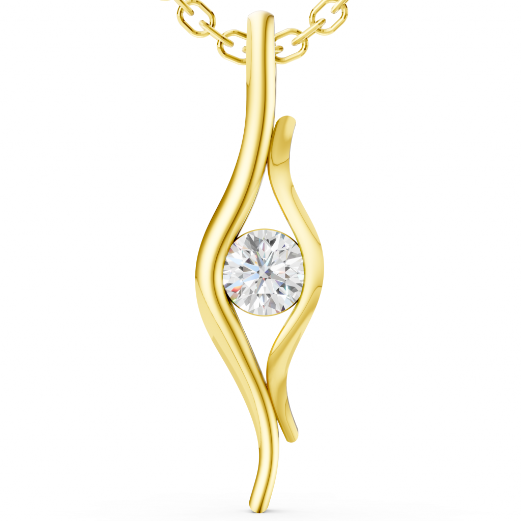 Amora Charm Pendant 1 Carat Round