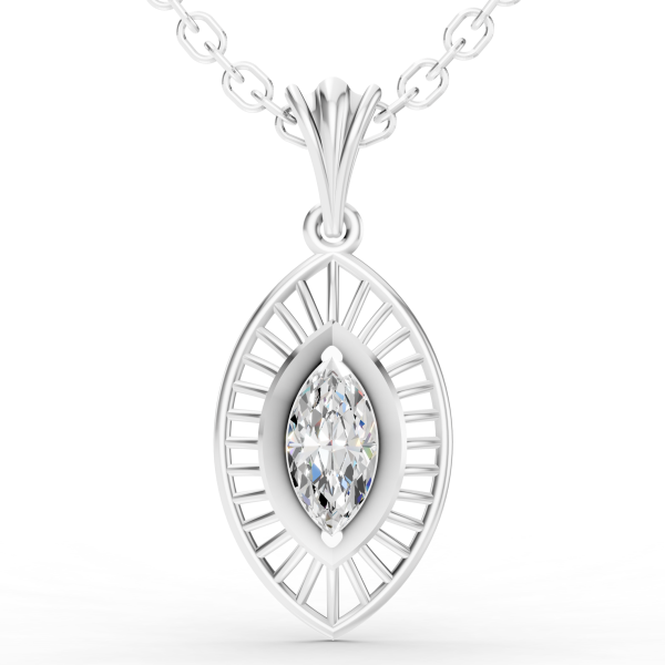 Divine Aura Pendant 1 Carat Marquise - Silver