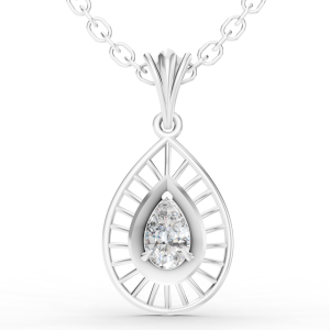 Divine Aura Pendant 1 Carat Pear - Silver
