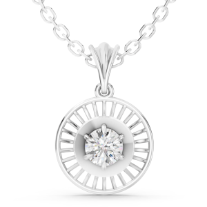 Divine Aura Pendant 1 Carat Round - Silver
