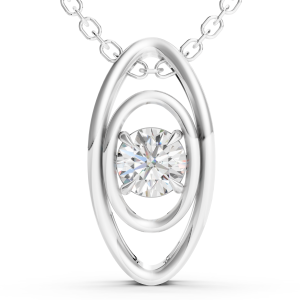 Saturnn Bloom Pendant 1 Carat Round - Silver