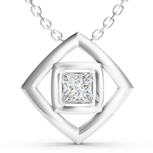 Aura Pendant 1 Carat Princess - Silver