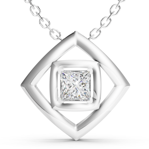 Aura Pendant 1 Carat Princess - Silver