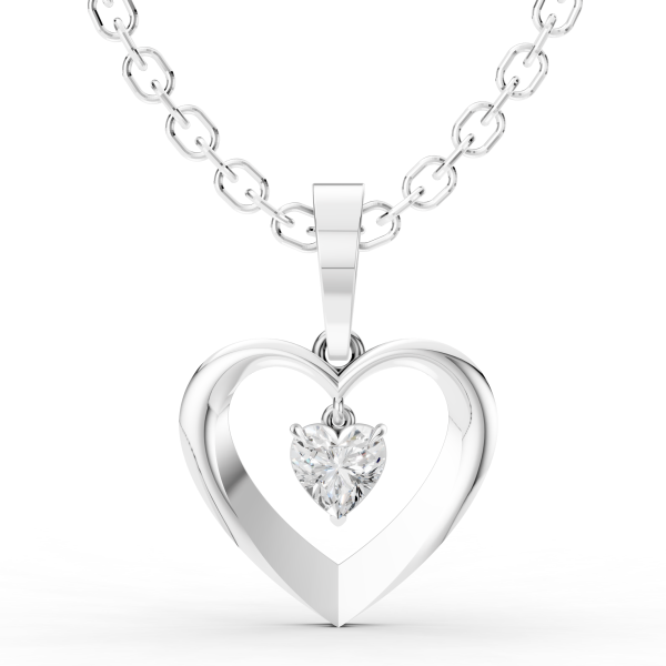 Eternal Love Pendant 1 Carat Heart - Silver